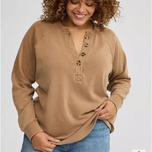 Cozy Fleece Henley Sweatshirt